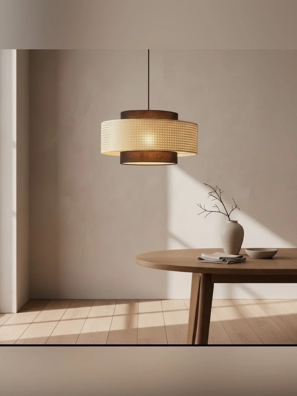 NEW West Elm Boho Rattan Wicker Woven Chandelier Hanging Pendant Light Fixture
